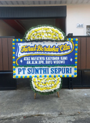 Papan Bunga Duka di Ibu Selatan